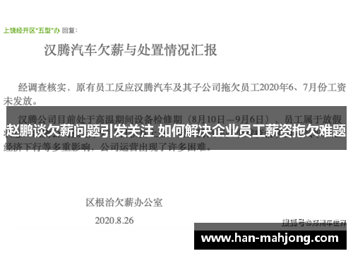 赵鹏谈欠薪问题引发关注 如何解决企业员工薪资拖欠难题 赵鹏谈欠薪问题引发关注 如何解决企业员工薪资拖欠难题